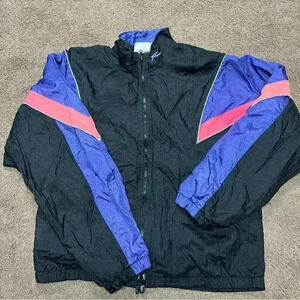 Women’s vintage windbreaker jacket size Small purple pink and black 90s